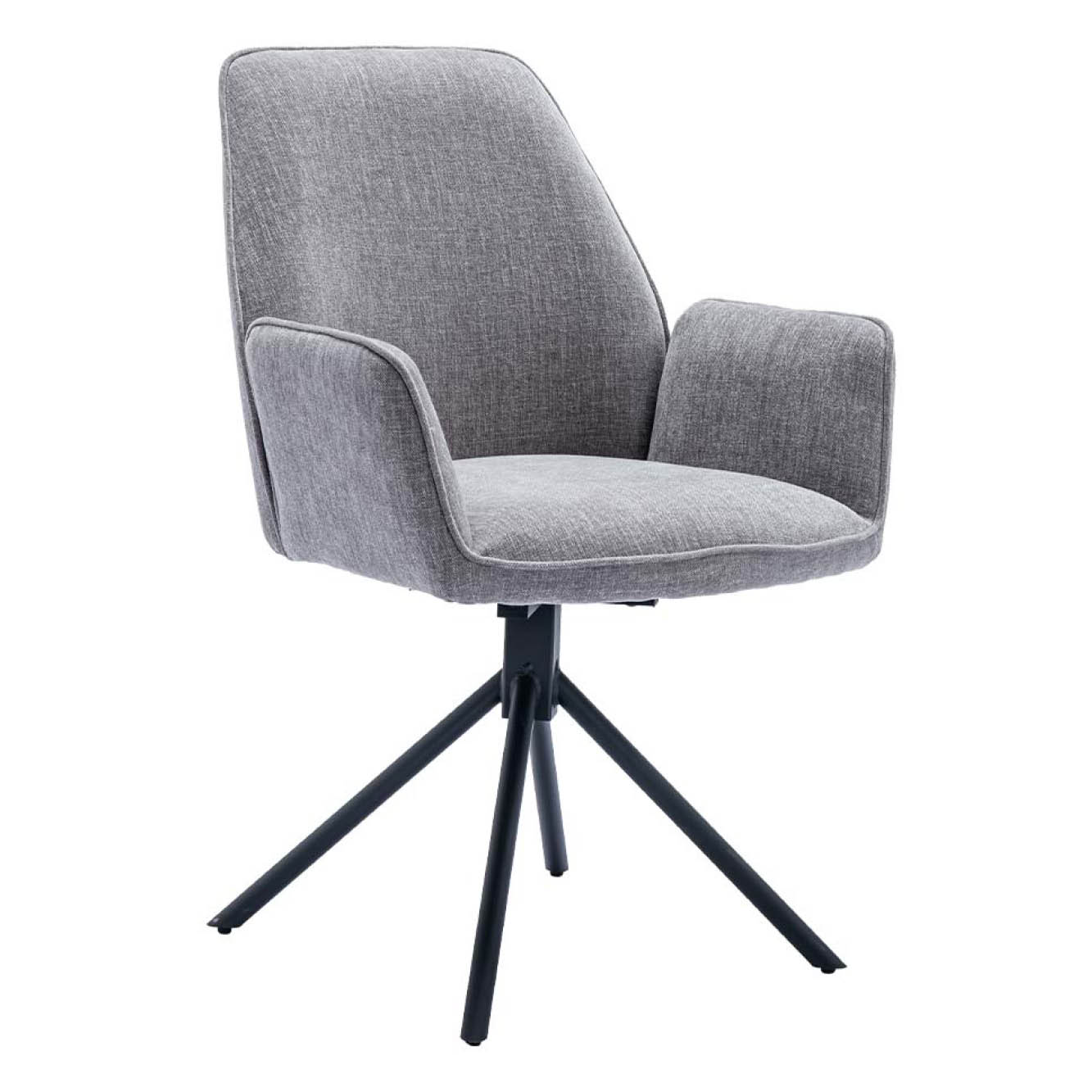 Armlehnstuhl Amaro Drehbar Natur Blue Grau