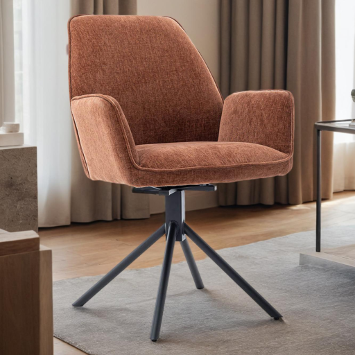 Armlehnstuhl Amaro Drehbar Swivel Nature Perlkupfer