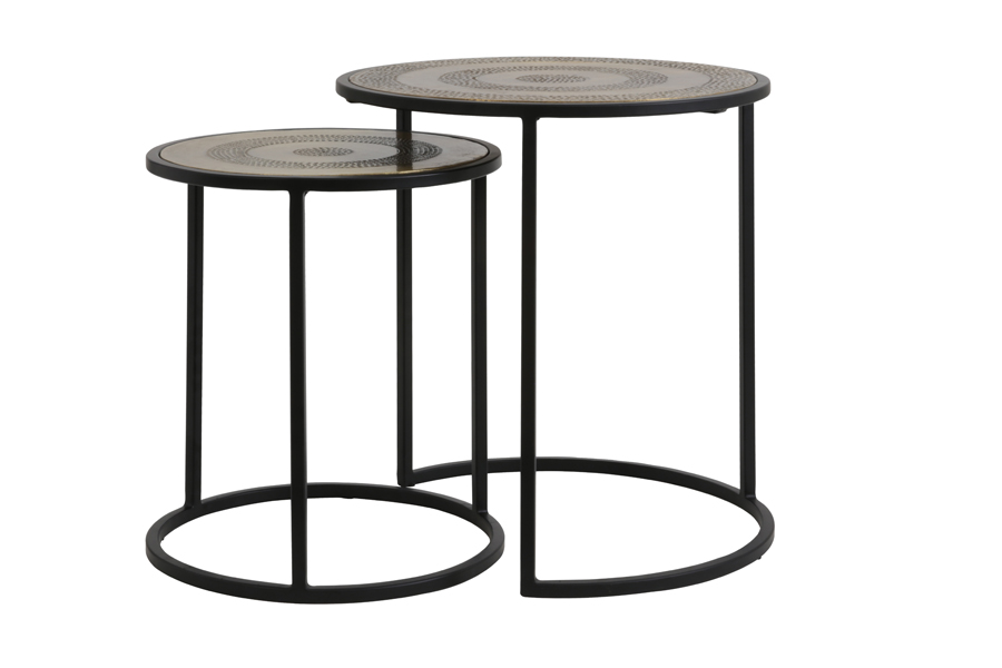 Beistelltisch KOME antik Bronze + mattschwarz