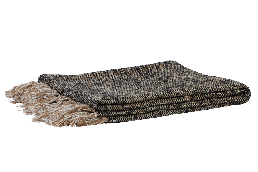 Plaid RONAY sand + schwarz