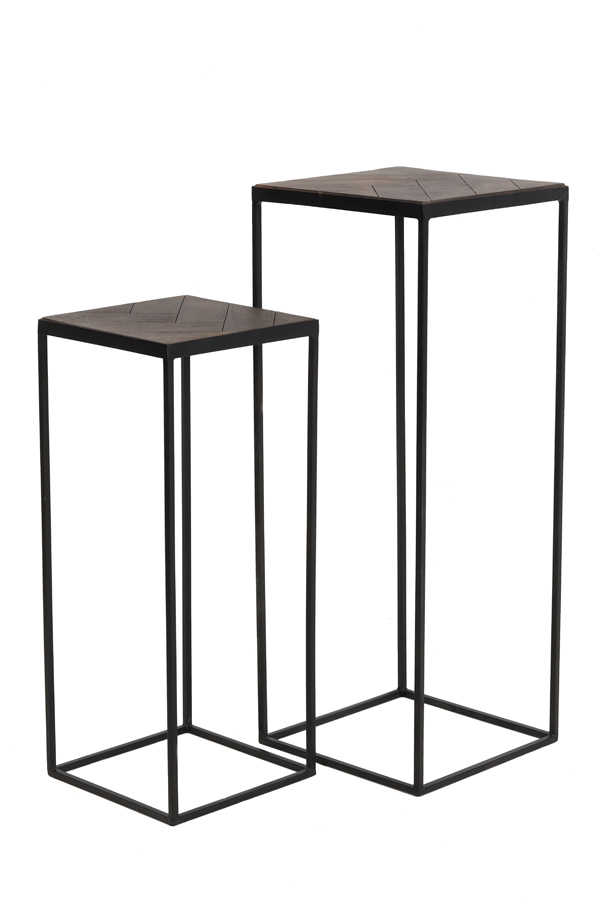 Säule 2er Set CHISA braun – schwarz