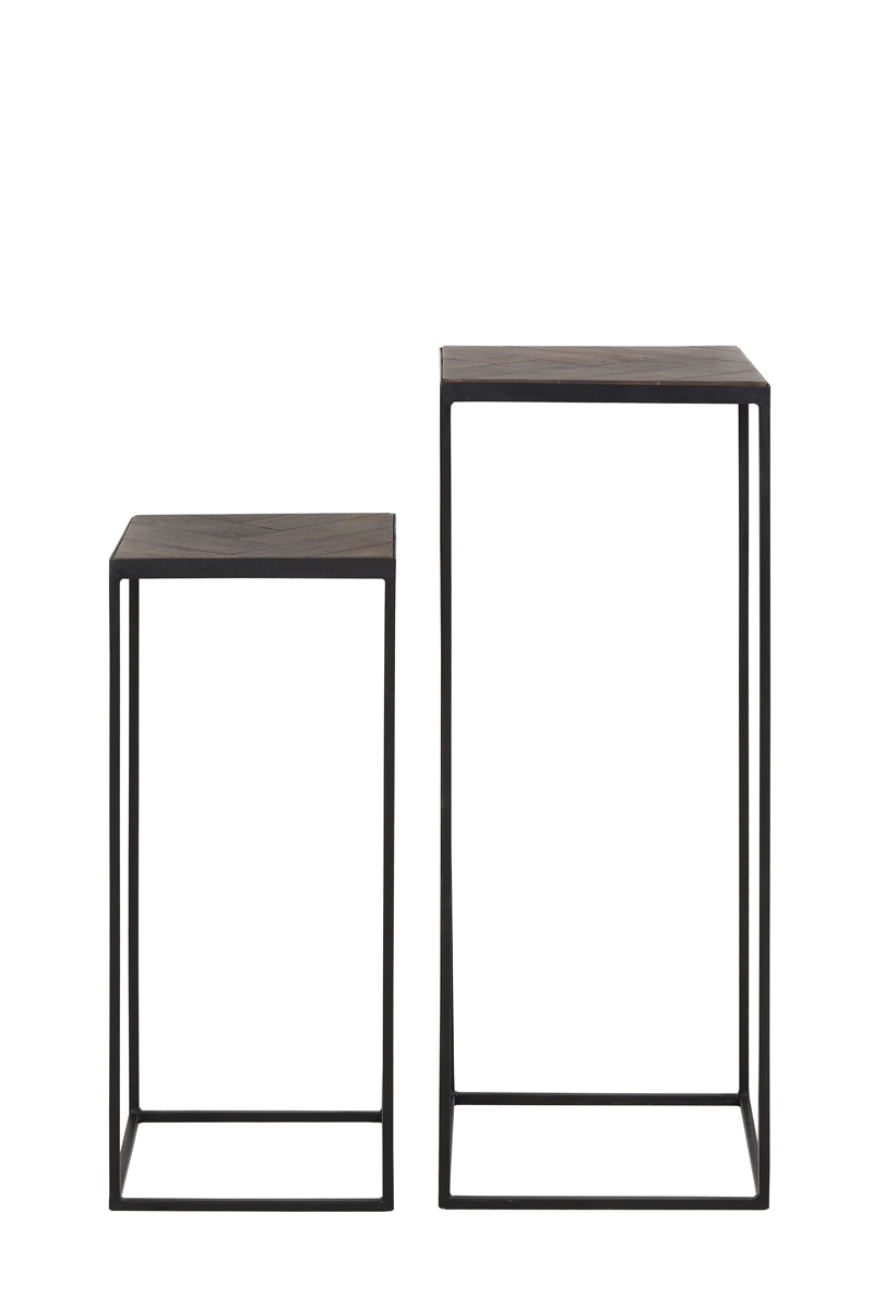 Säule 2er Set CHISA braun – schwarz