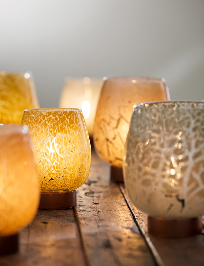Tischlampe SYLAS beige + kupfer