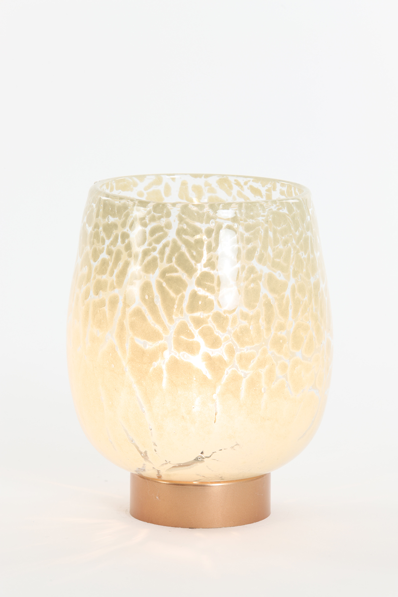 Tischlampe SYLAS beige + kupfer