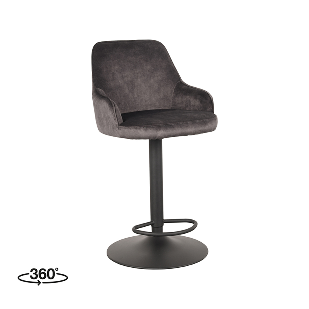 Barstuhl Fender Velours Anthrazit
