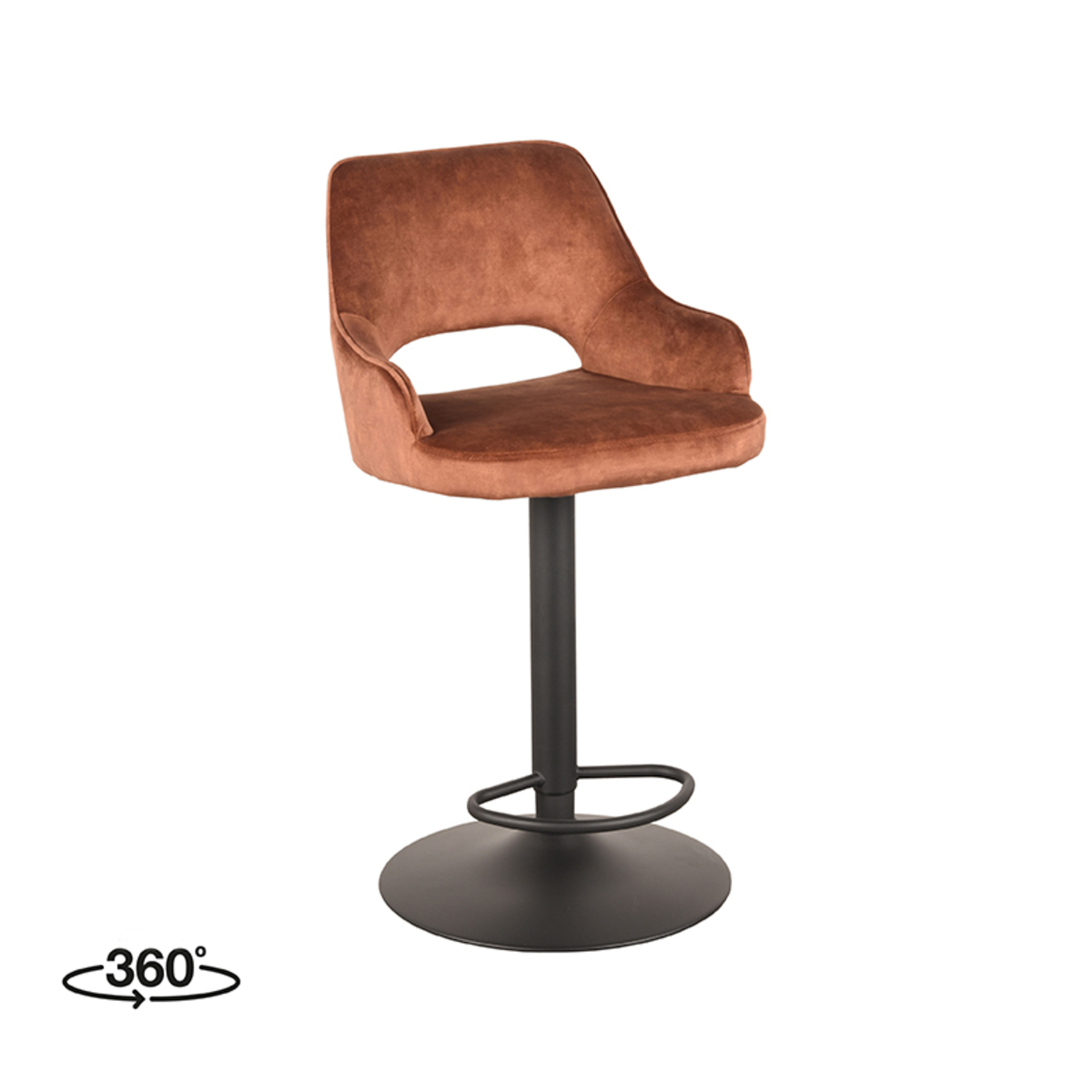Barstuhl Fer Velours Rust