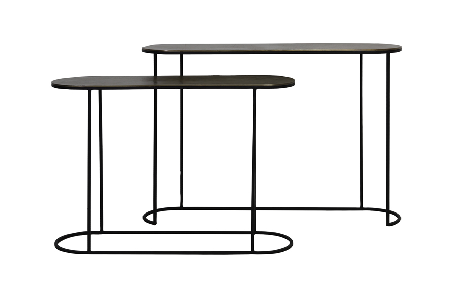 Hallentisch 2er Set BOCOV antik Bronze – schwarz