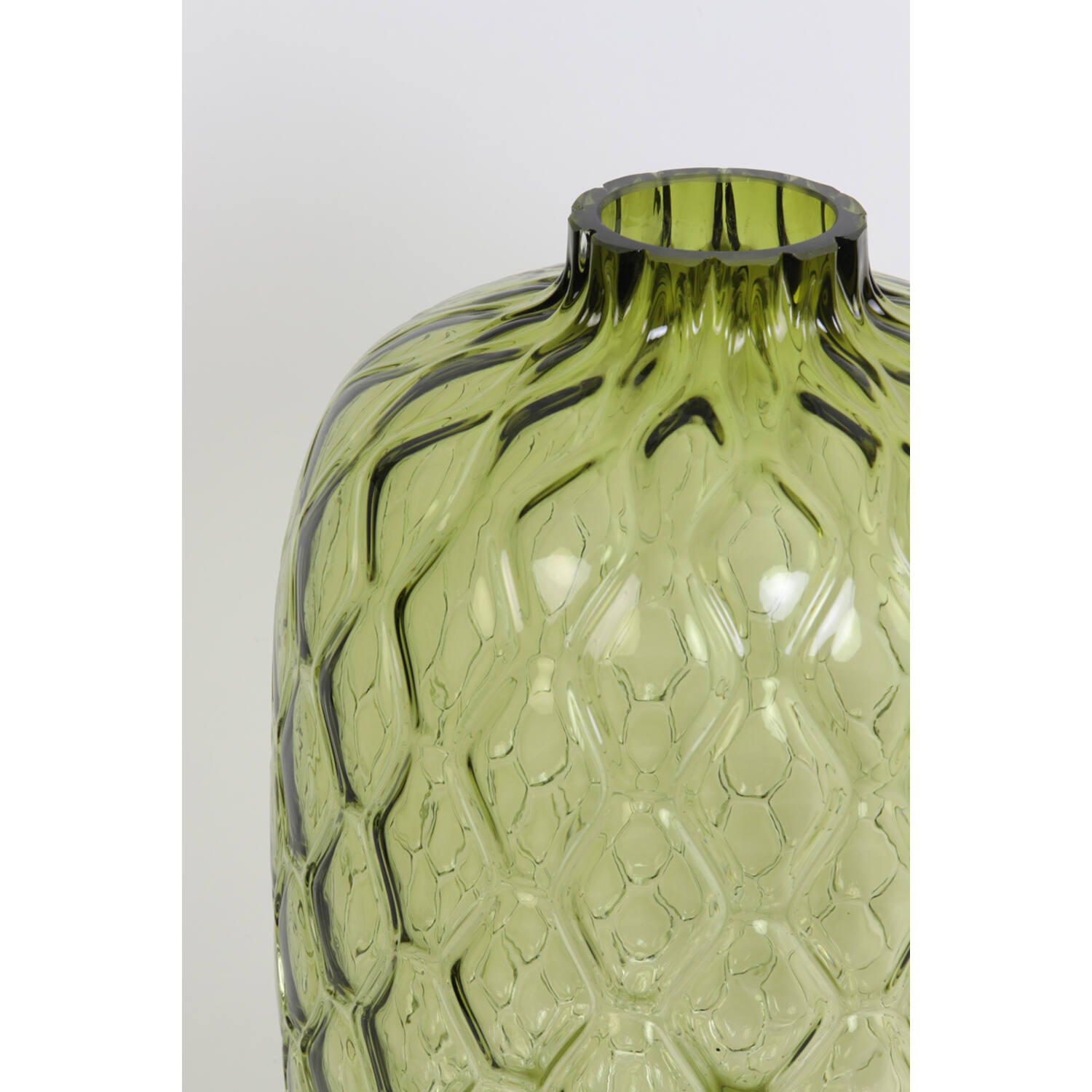 Vase CARINO Glas olivgrün