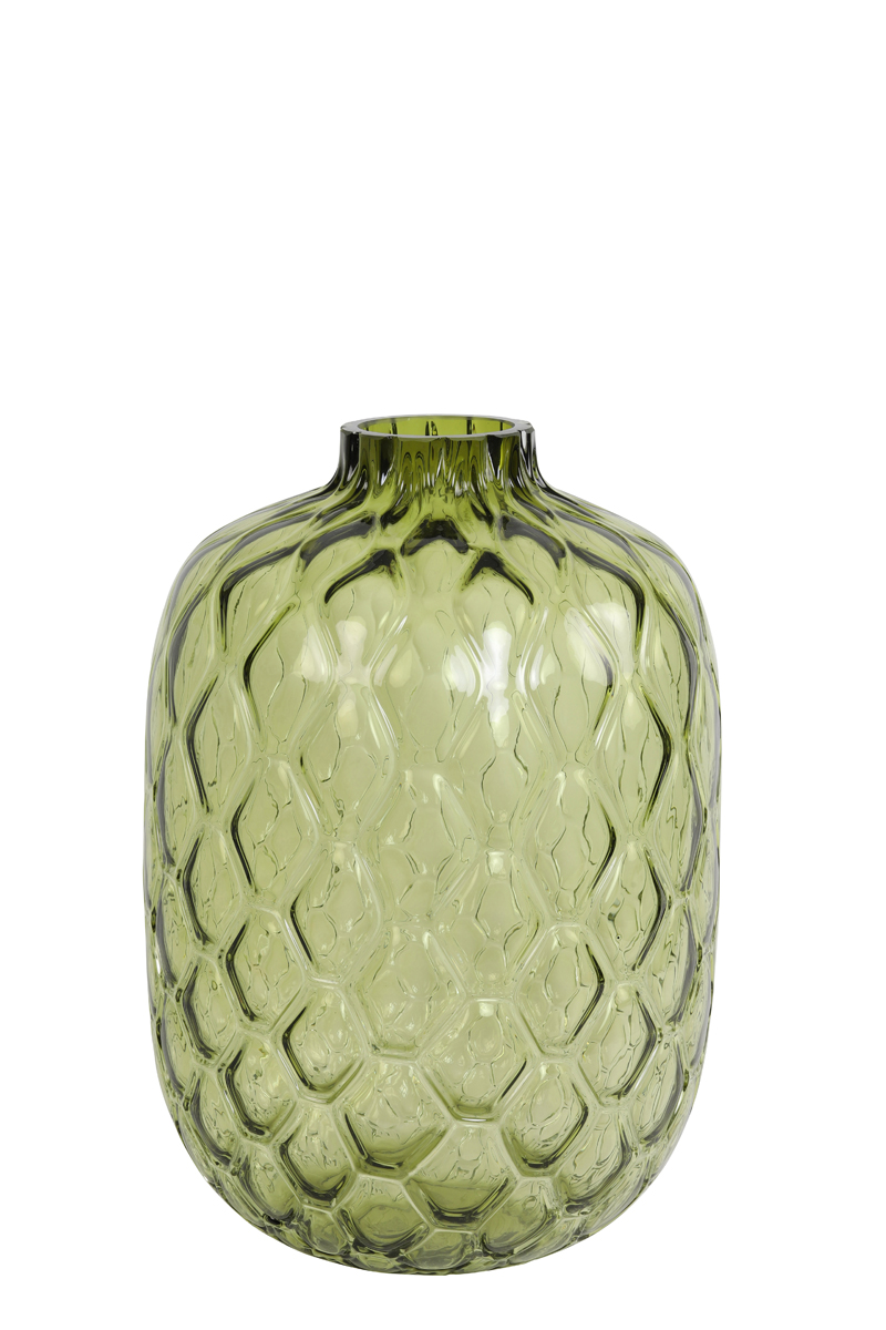 Vase CARINO Glas olivgrün