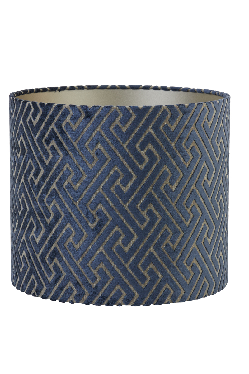 Lampenschirm Zylinder 35-35-30 cm MAZE dunkelblau-taupe