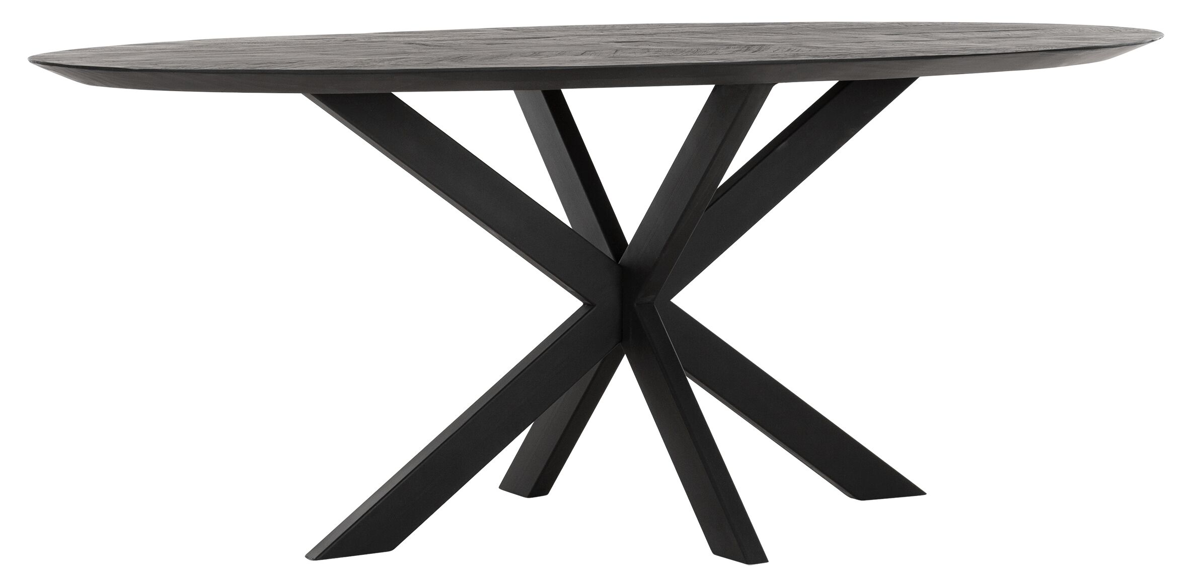 Esszimmertisch Timeless Black Shape Oval Teakholz