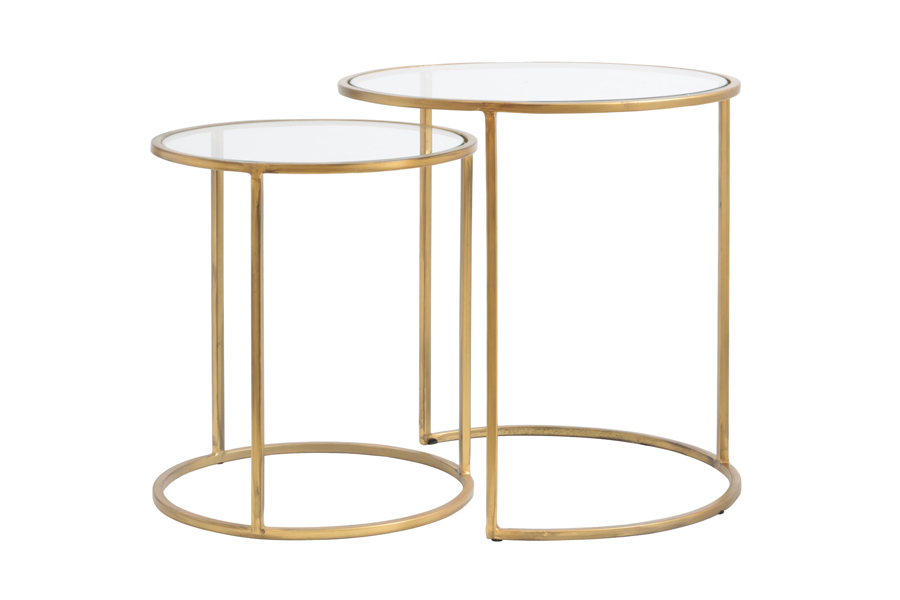 Beistelltisch 2er Set DUARTE Gold
