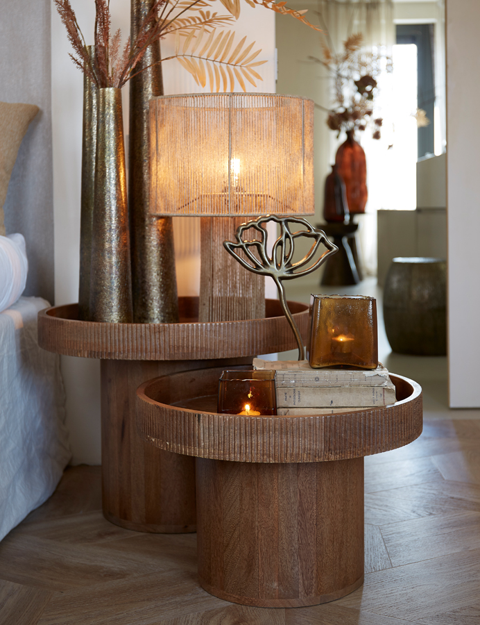 Beistelltisch Ø60×44 cm KALOMO Holz dunkelbraun