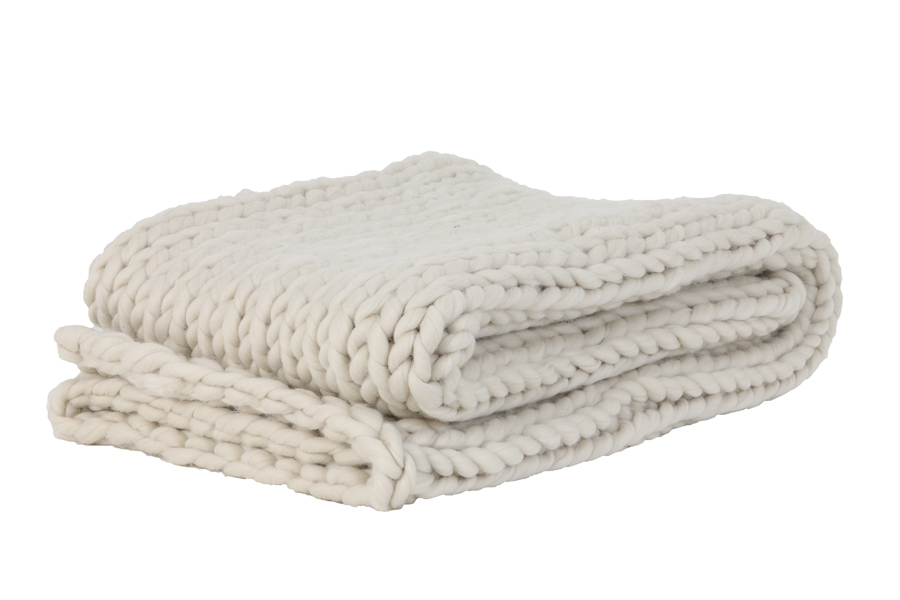 Plaid Knitted – crème