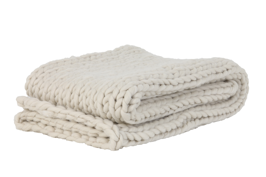 Plaid Knitted – crème