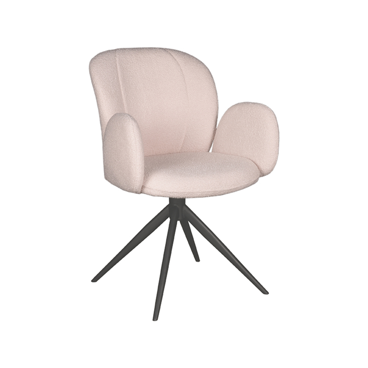 Esszimmerstuhl Kimball Boucle Natur Fuß schwarz