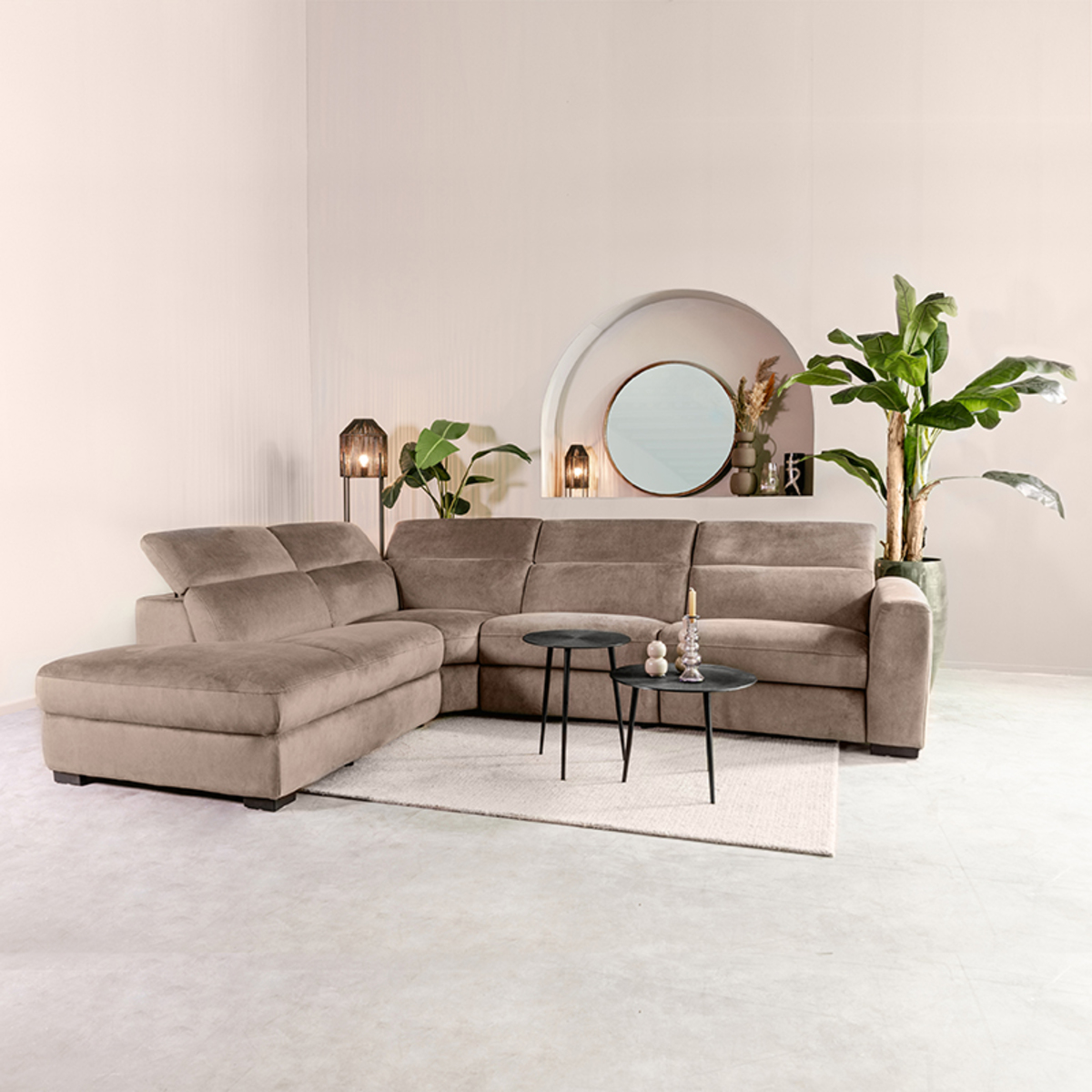 Hoekbank Livordo Cosmo Taupe Hoek Links