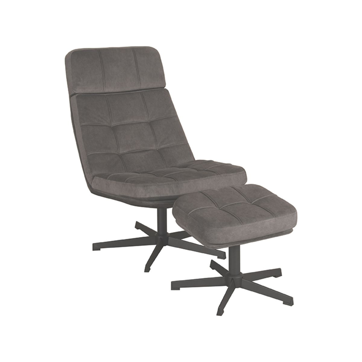 Sessel Alvar Mit Hocker Cosmo Anthrazit