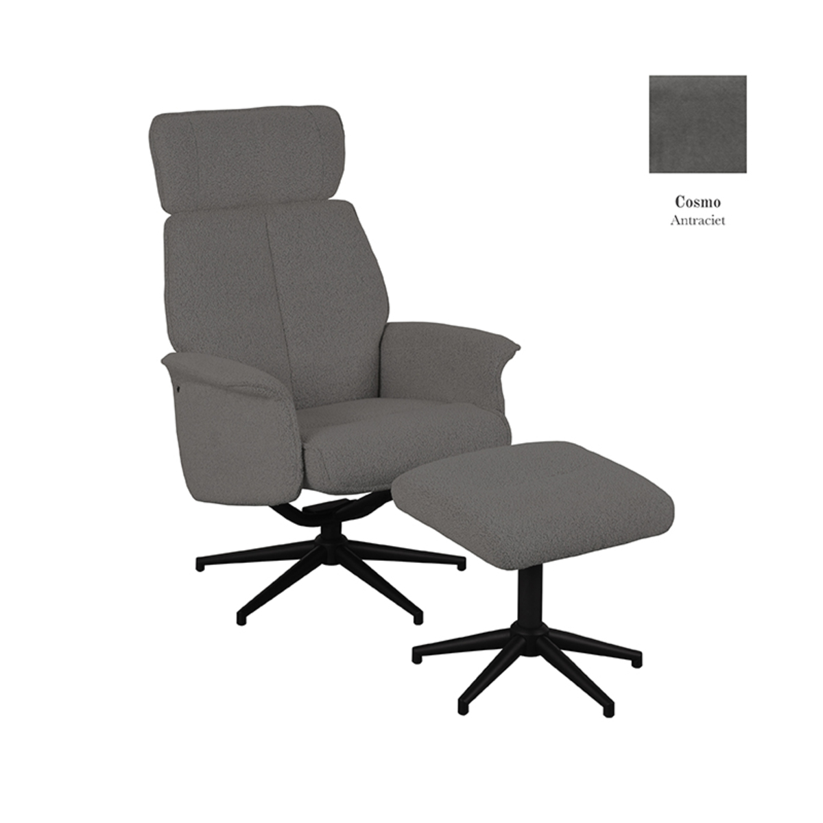 Sessel Verdal Cosmo Mit Hocker Anthrazit