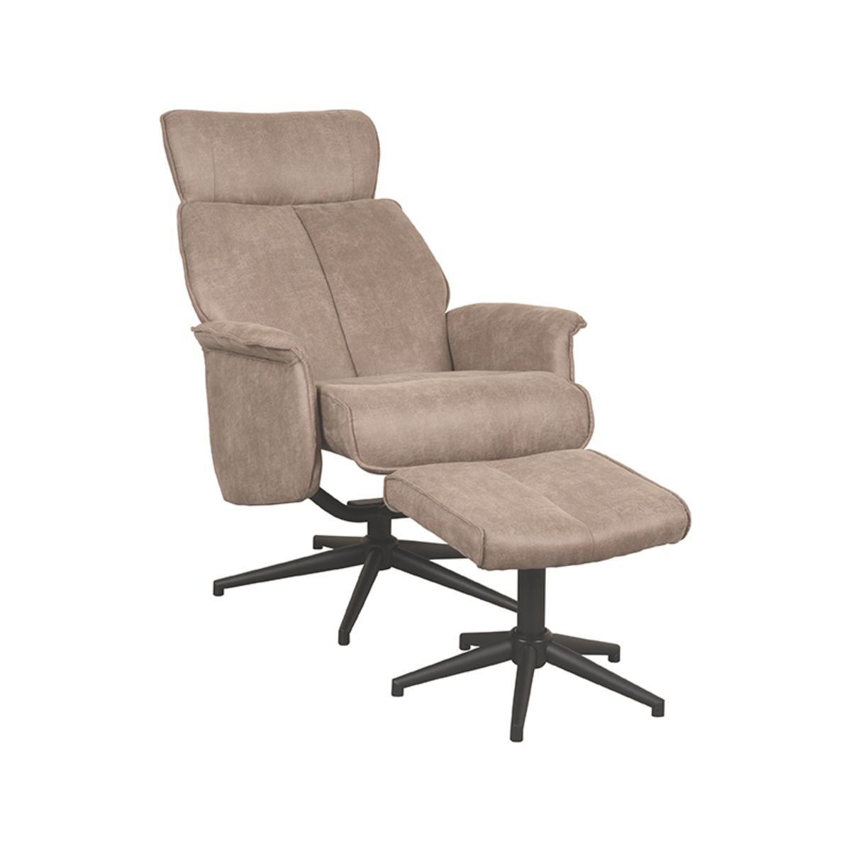 Sessel Verdal Micro Suede Mit Hocker Taupe