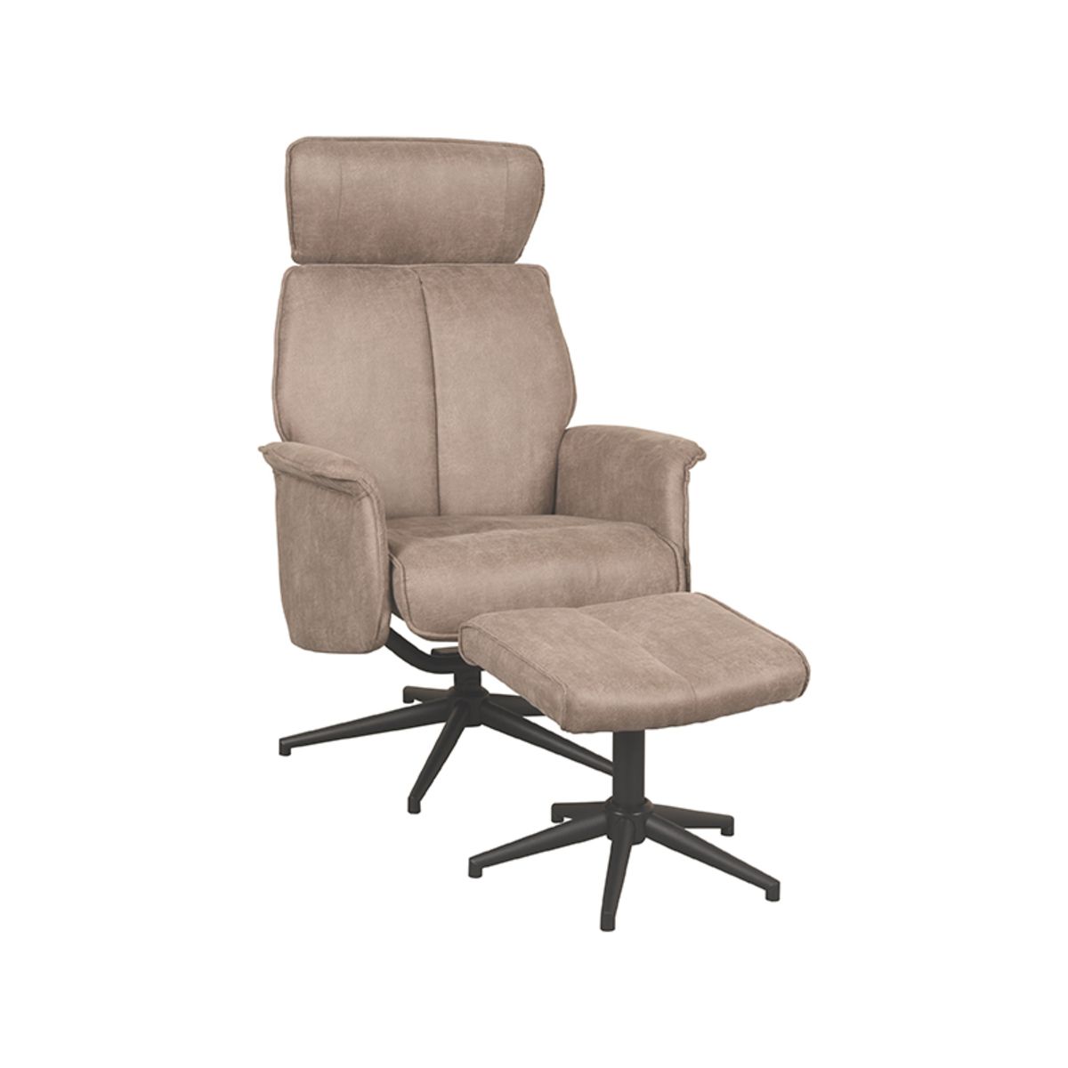 Sessel Verdal Micro Suede Mit Hocker Taupe