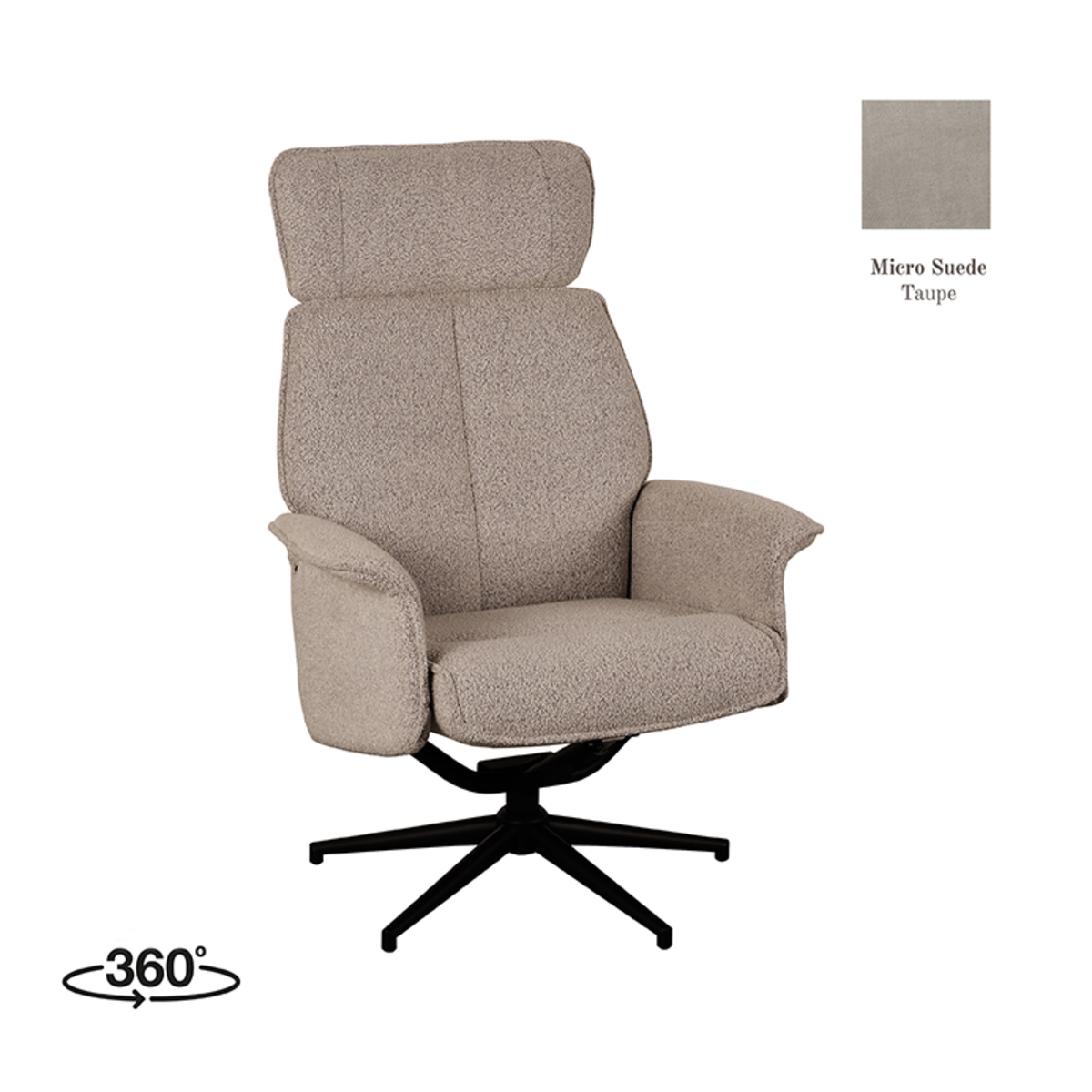Sessel Verdal Micro Wildleder Taupe