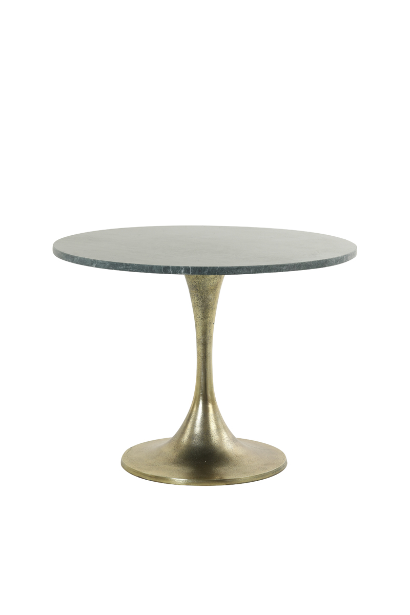 Beistelltisch RICKERD grün Marmor – antik Bronze