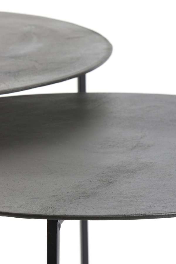 Couchtisch 2er Set SOCOS antik Blei – mattschwarz