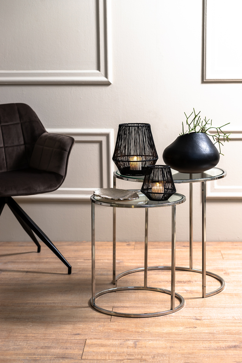 Beistelltisch 2er Set DUARTE nickel