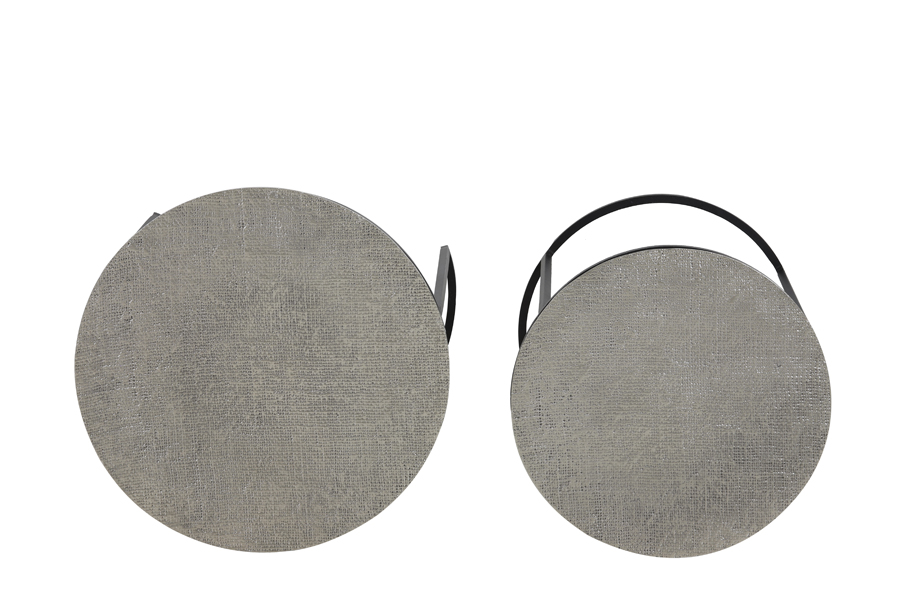 Beistelltisch 2er Set RENGO schwarz – antik Bronze