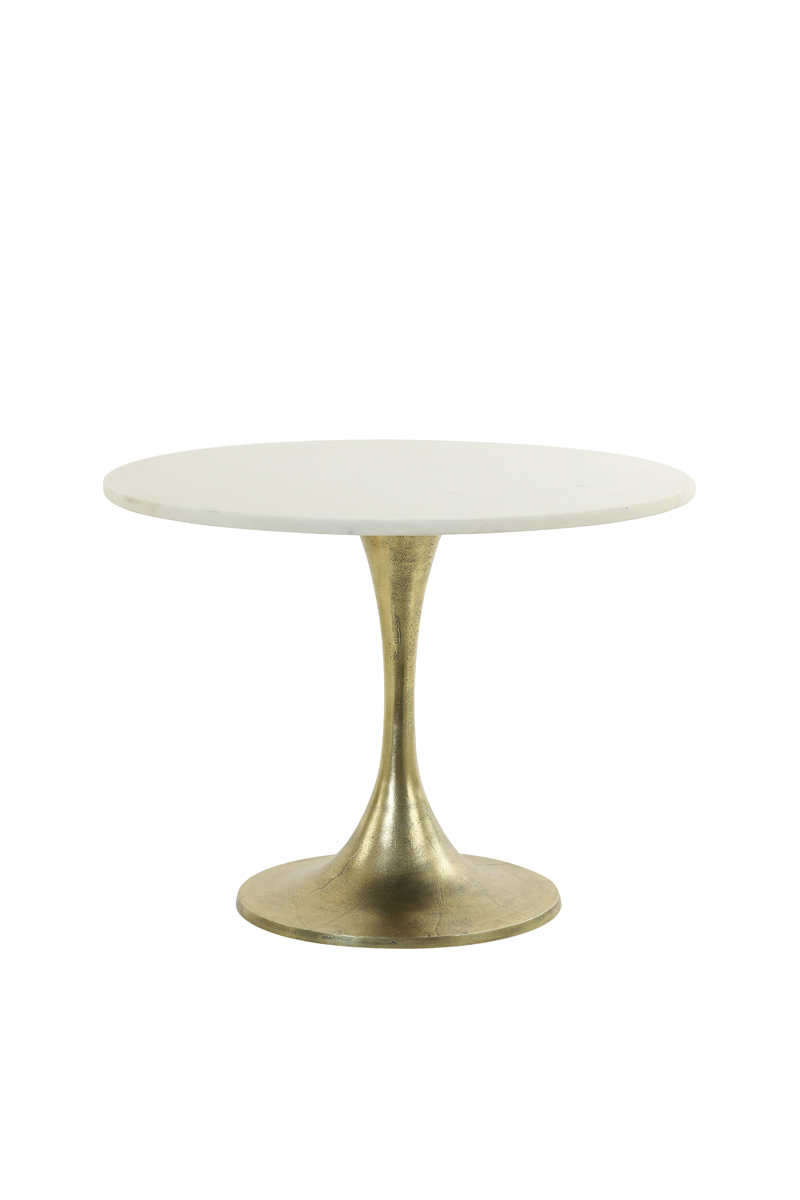 Beistelltisch RICKERD weiß Marmor – antik Bronze