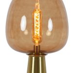 Tischlampe MAYSONY Bronze + Glas braun
